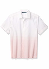 Perry Ellis Men's Ombre Engineered Stripe Short Sleeve Button-Down Shirt