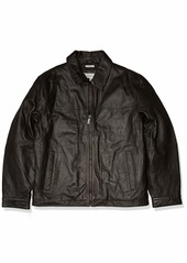 Perry Ellis Men's Open Bottom Leather Jacket