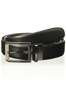 Perry Ellis Men's Portfolio 2-Tone Reversible Belt With Genuine Leather Matte Shine Buckle (Sizes 30-42 Inches)  42