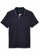 Perry Ellis Men's Pima Cotton Dash Print Short Sleeve Polo Shirt