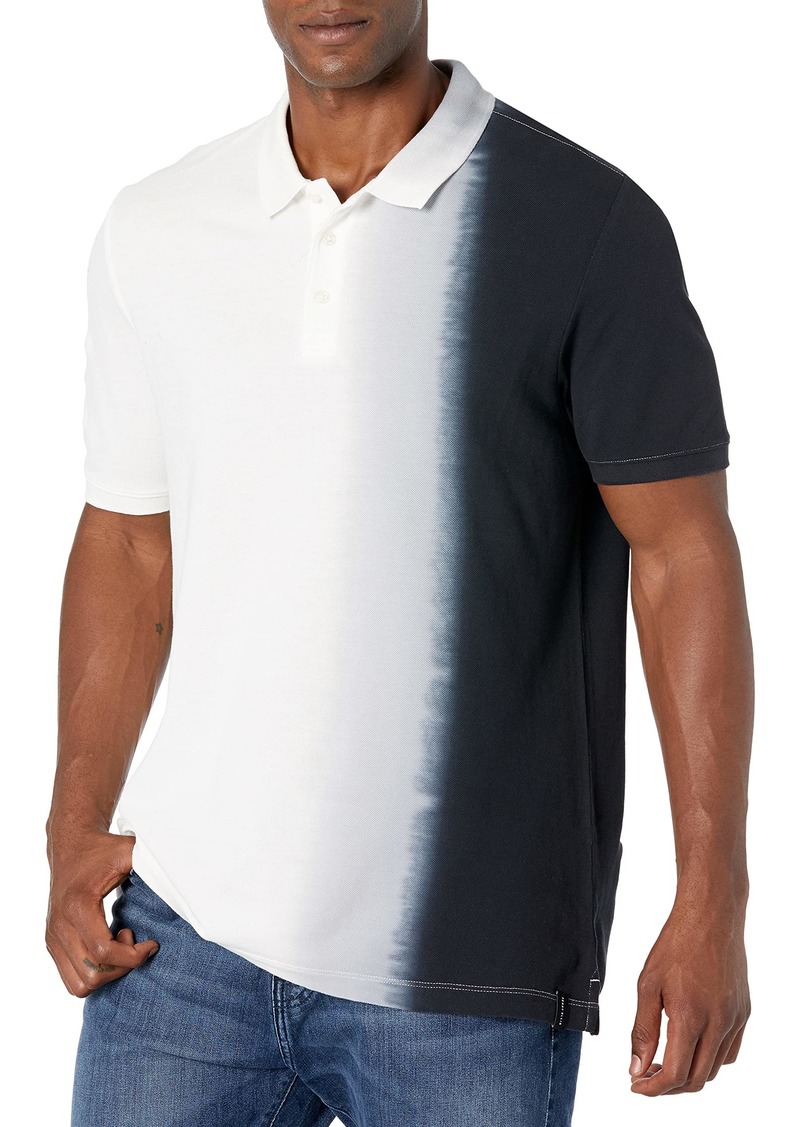 Perry Ellis Men's Pique Dip Dye Short Sleeve Polo Shirt  X Large