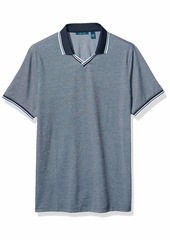 Perry Ellis Men's Pique Open Collar Polo Shirt