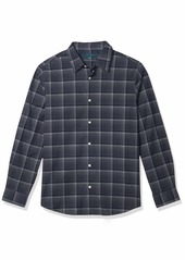 Perry Ellis Men's Plaid Grid Long Sleeve Button-Down Stretch Shirt  XX Large