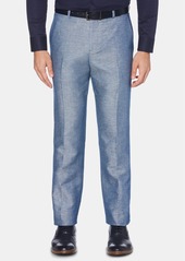 Perry Ellis Men's Portfolio Modern-Fit Linen/Cotton Solid Dress Pants - Blueprint
