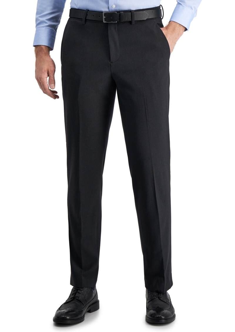 Perry Ellis Men's Portfolio Modern-Fit Performance Mini Check Pants - Black