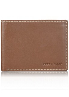 Perry Ellis Men's Portfolio Slim Bi-Fold with Contrast Stitch RFID Wallet