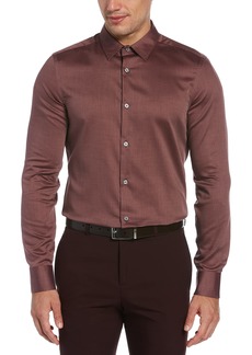Perry Ellis Men's Resist Spill Slim Fit Solid Long Sleeve Button-Down Shirt