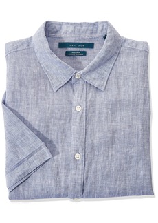 Perry Ellis Men's 100% Linen Short Sleeve Button-Up Shirt