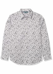 Perry Ellis Men's Sketch Floral Print Stretch Long Sleeve Button-Down Shirt  X Large