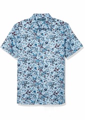 Perry Ellis Men's Slim Fit Floral Print Short Sleeve Button-Down Shirt  X Large