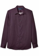 Perry Ellis Men's Slim Fit Geo Bracket Print Long Sleeve Button-Down Shirt