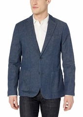 Perry Ellis Men's Slim Fit Stretch Linen Suit Jacket Medium Indigo/DHJ  Regular