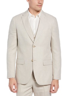 Perry Ellis Men's Linen-Blend Suit Jacket Breathable Single Breasted Blazer Regular Fit with Chest Pocket (Sizes 36-54)