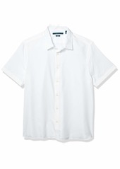 Perry Ellis Men's Total Stretch Slim Fit Solid Short Sleeve Button-Down Shirt