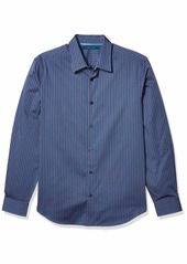 Perry Ellis Men's Twill Stripe Long Sleeve Button Down Shirt