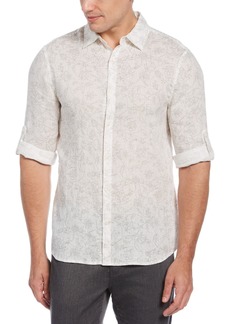Perry Ellis Men's Vine Print Roll Sleeve Button-Down Shirt