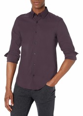 Perry Ellis Motion Men's Slim Fit Check Long Sleeve Button-Down Stretch Shirt  X Large