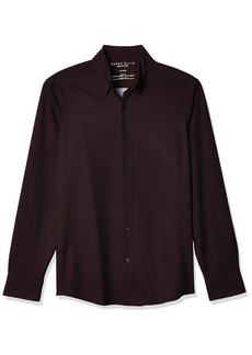 Perry Ellis Motion Men's Slim Fit Net Long Sleeve Button-Down Stretch Shirt