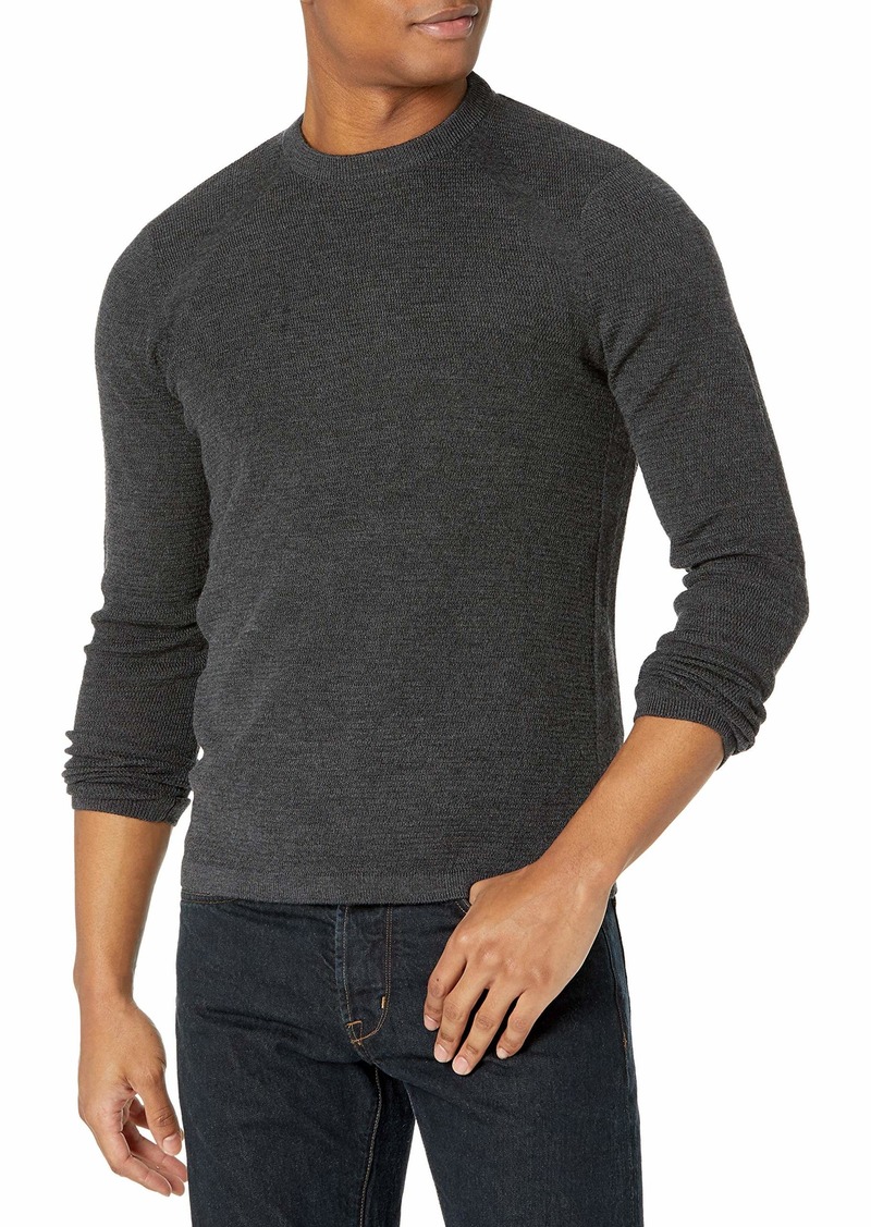 Perry Ellis Motion Men's Textured Merino Long Sleeve Crew Neck Sweater