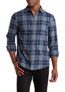 Perry Ellis Plaid Flannel Shirt in Dark Sapphire at Nordstrom Rack