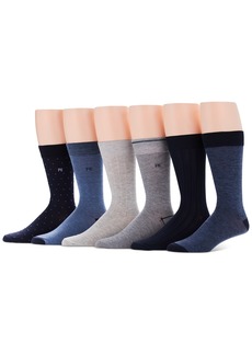 Perry Ellis Portfolio Men's 6-Pk. Pindot Casual Dress Socks - Blue/Black