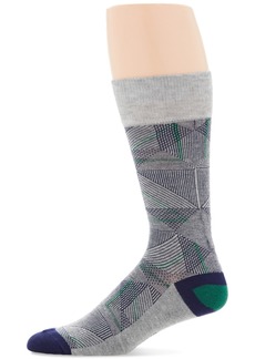 Perry Ellis Portfolio Men's Geometric Dress Socks - Grey