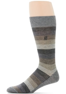 Perry Ellis Portfolio Men's Ombre Stripe Dress Socks - Charcoal