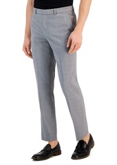 Perry Ellis Portfolio Men's Slim-Fit Tonal Windowpane Dress Pants - Dark Gray