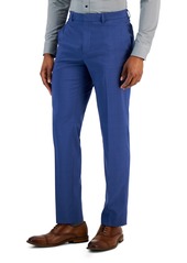 Perry Ellis Portfolio Men's Slim-Fit Tonal Windowpane Dress Pants - Dark Gray