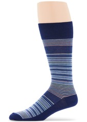 Perry Ellis Portfolio Men's Variegated Stripe Dress Socks - Blue Depth
