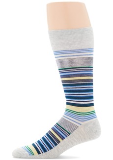 Perry Ellis Portfolio Men's Variegated Stripe Dress Socks - Heather Grey