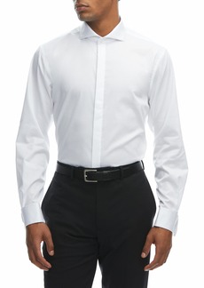 Perry Ellis Premium Men's Slim Fit Cotton  Solid Tuxedo Button Up Dress Shirt-15.5-32/33