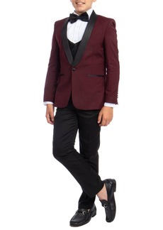 Perry Ellis Solid Shawl Collar 5-Piece Tuxedo in Burgundy at Nordstrom Rack