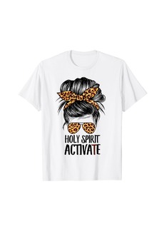 Perry Ellis Trendy Religious Holy Spirit Cool Mom Life Leopard Print T-Shirt