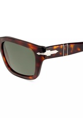 Persol 57MM Rectangular Tortoiseshell Sunglasses