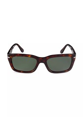 Persol 57MM Rectangular Tortoiseshell Sunglasses
