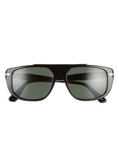 Men's Persol 54mm Rectangle Sunglasses - Black/ Green