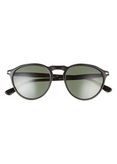 Persol 51mm Round Sunglasses in Black/Green at Nordstrom