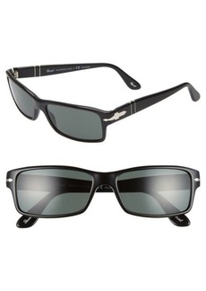 Persol 57mm Polarized Rectangle Sunglasses