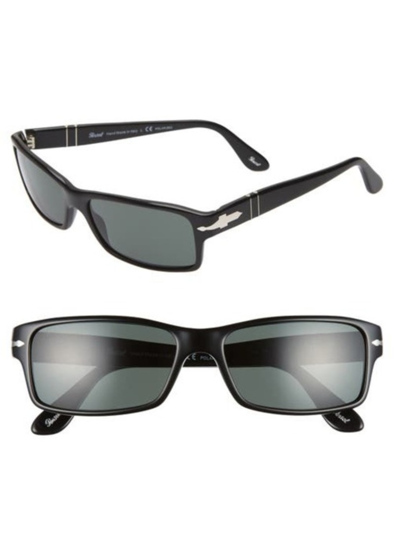 Persol 57mm Polarized Rectangle Sunglasses