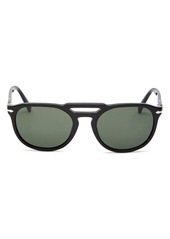 Persol Men's Brow Bar Round Sunglasses, 52 mm