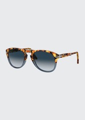 Persol Men's Gradient Tortoiseshell Acetate Folding Sunglasses