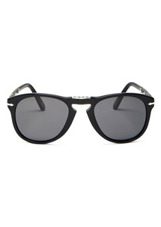 Persol Men's Steve McQueen? Polarized Foldable Brow Bar Aviator Sunglasses, 54mm