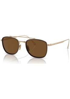 Persol Men's Polarized Sunglasses, Polar PO5005ST - Gold, Brown