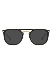 Persol Phantos 50mm Polarized Round Sunglasses in Brown/Light Blue at Nordstrom