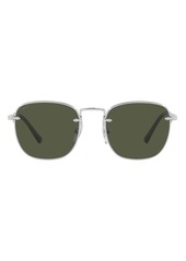 Persol PO2490S Square Sunglasses, Silver/Green