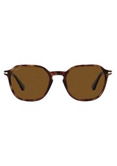 Persol PO3256S Square Sunglasses, Havana/Brown Polarized, 51mm