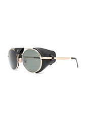 Persol tinted leather-side rounded sunglasses