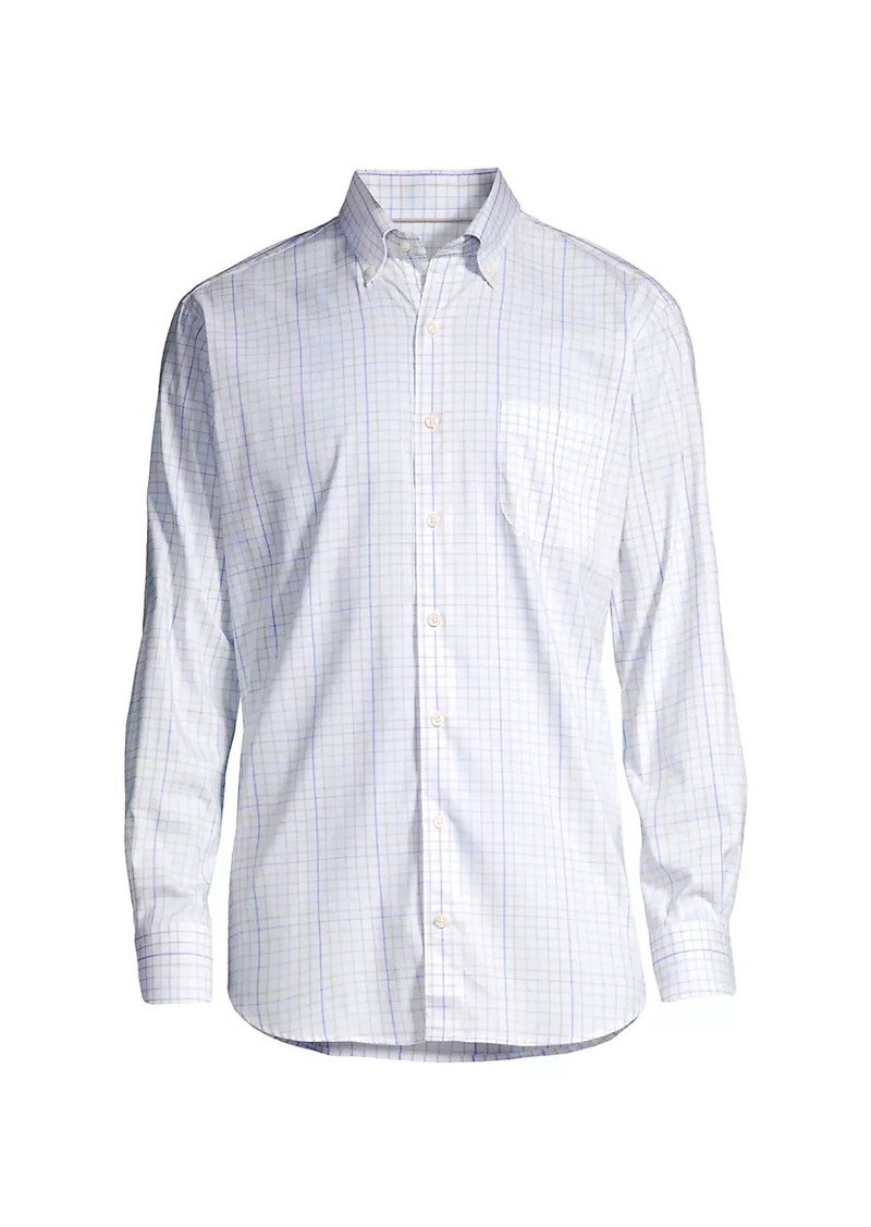 Peter Millar Crown Patten Lite Grid Check Button-Down Shirt