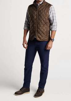 Peter Millar Essex Quilted Travel Vest In Chestnut